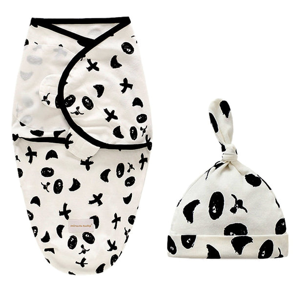 Baby Swaddle Blanket + Cap Set