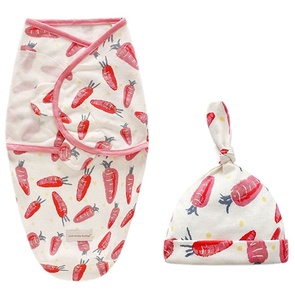 Baby Swaddle Blanket + Cap Set