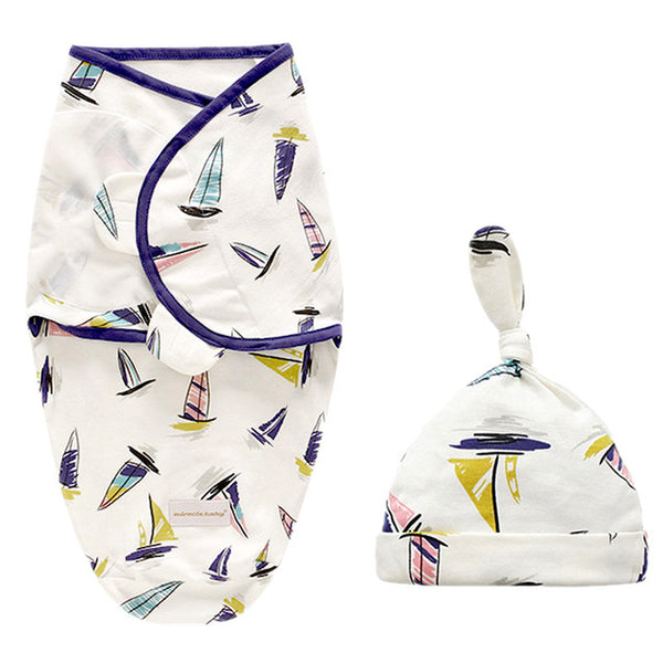 Baby Swaddle Blanket + Cap Set