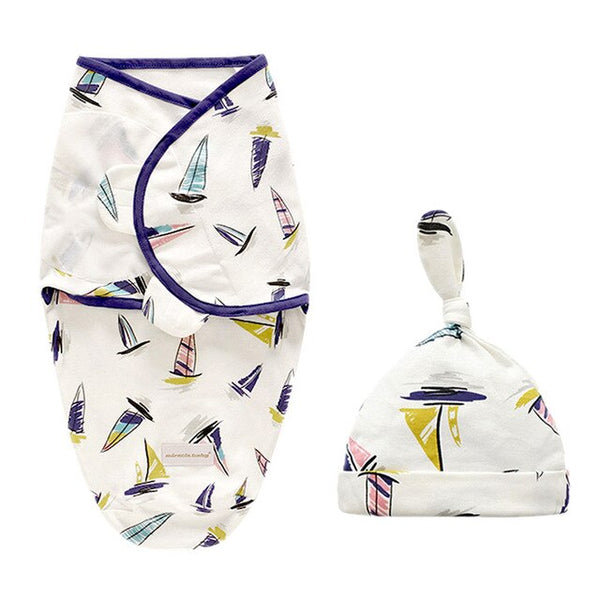 Baby Swaddle Blanket + Cap Set