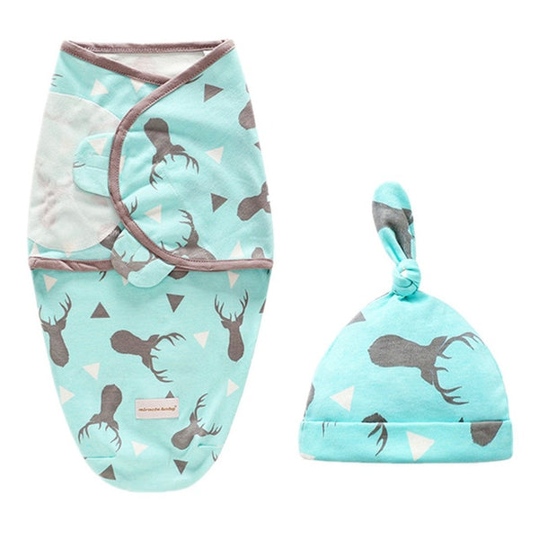 Baby Swaddle Blanket + Cap Set