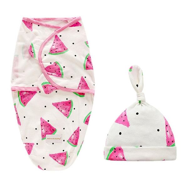 Baby Swaddle Blanket + Cap Set