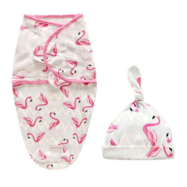 Baby Swaddle Blanket + Cap Set